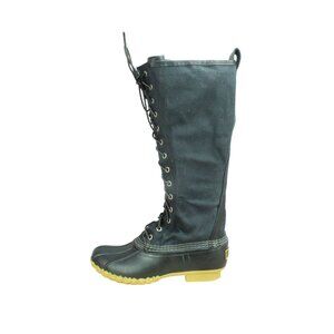 LL Bean Signature Waxed Canvas Maine Hunting Shoe 16" Black Size 6 M
